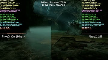 Nvidia GTX 780 - Arkham Asylum Benchmark - PhysX On vs Off