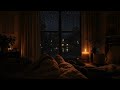 Rain on Window Black Screen | 10 Hours Candle Warmth for Insomnia