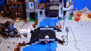 LEGO Kingdoms Mill Village Raid 7189 Stop Motion War + Build