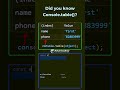 Javascript | Console.table method | Debugging | Coding | #javascript #programming #trending