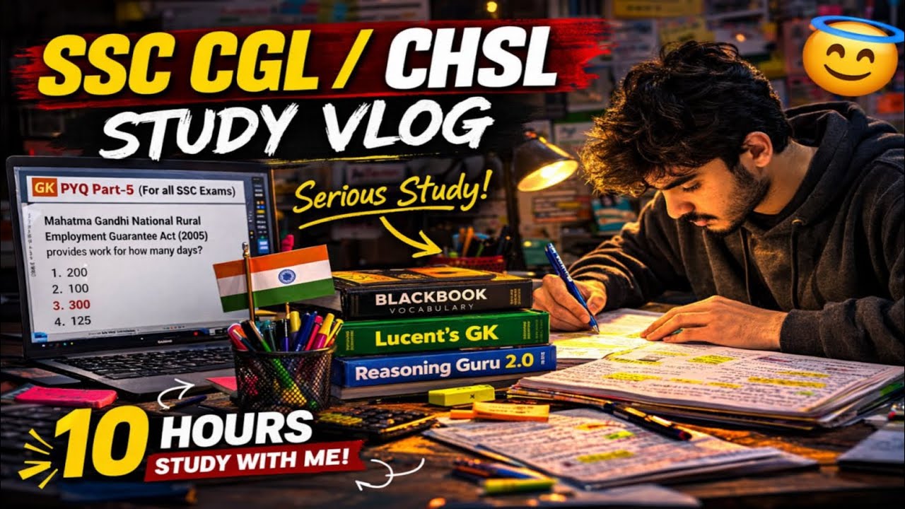 “Day 2 Study Vlog | SSC CGL Preparation | Productive Study Day 📚” - YouTube