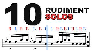 10 Two-Bar Drum Solos - One Rudiment Each | With Sticking