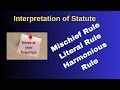 Interpretation of statute #3 Important rules of interpretation