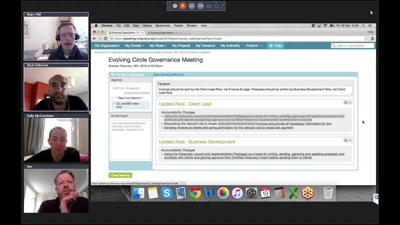 Example of a Holacracy Governance Meeting