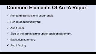 Write Highly Effective Internal Audit Report  The Common Elements Of An Internal Audit Report