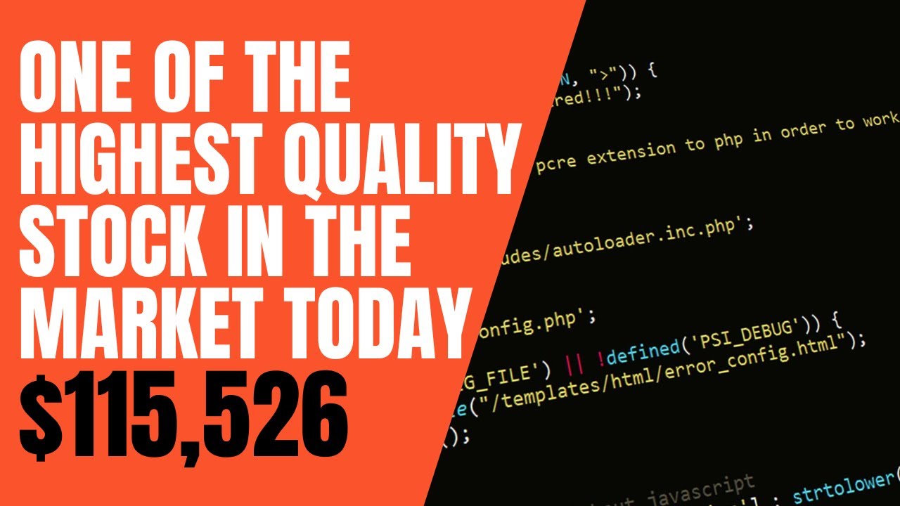 One Of The Highest Quality Stock In The Market Today YouTube