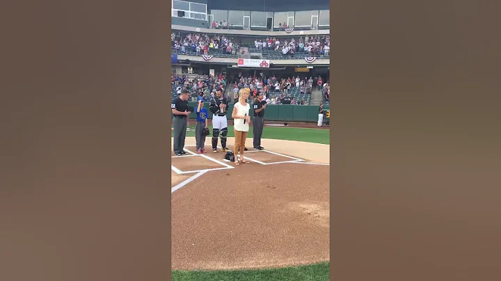 Sarah Abeyta singing the National Anthem