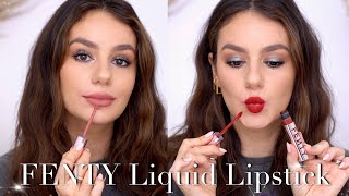 FENTY ICON VELVET LIQUID LIPSTICK: Swatching all 5 SHADES || Application + Review || Tania B Wells