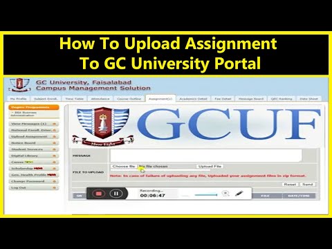 How To Upload Assignment To GC University Portal