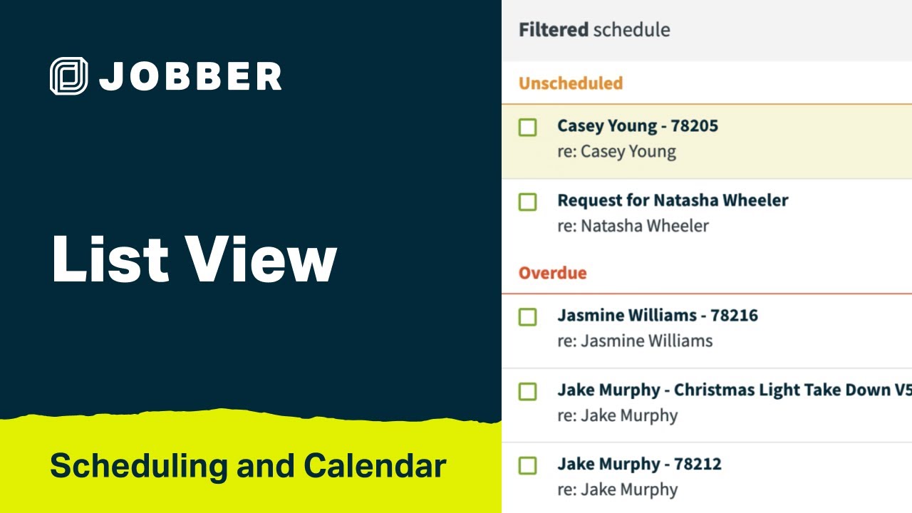 List View with Jobber Scheduling & Calendar YouTube