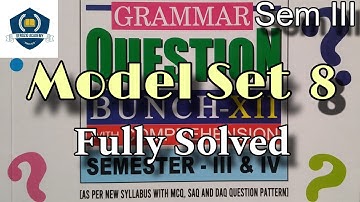 Class XII • Sem - 3 • Model Set - 8 • Duff & Dutt Question Bunch Solution