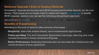 How to Resolve body-parser Deprecation Warning in TypeScript with Express