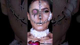 Voodoo Doll Makeup 🧵🎃 #halloweenmakeuplook