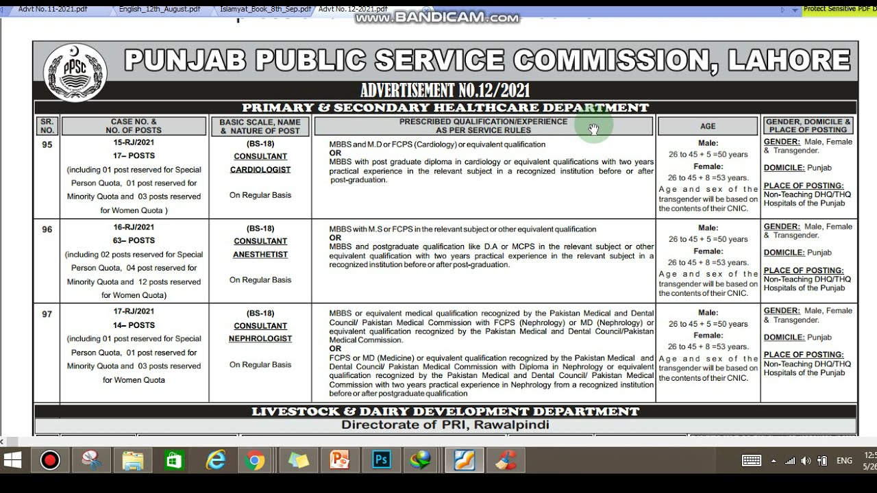 PPSC Latest New Advertisement 12 2021 | PPSC New Jobs 2021 Apply Online  | EduPublic