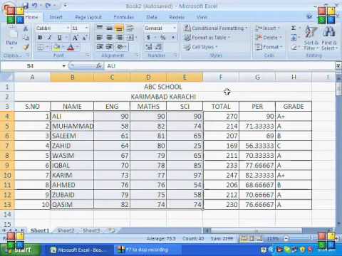 Ms excel 2007 formulas with examples