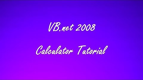 How to make a Calculator in VB.net 2008