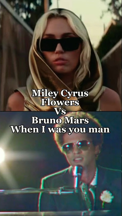 Flowers vs Bruno Mars song #shorts #mileycyrus