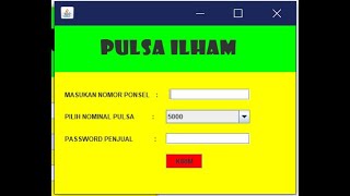 Membuat desain GUI jaul beli pulsa  sederhana pada java netbeans