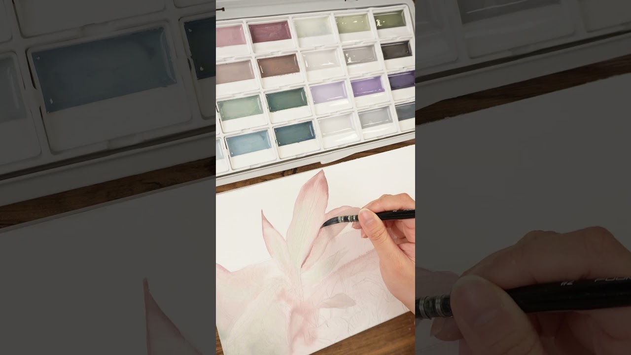 Fuumuui 24-Color Opaque Semi-Moist Watercolor Paint Set 