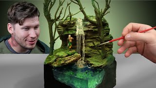 Making a REALISTIC Forest Waterfall! | Warhammer Epoxy Resin Diorama for my Wood Elves