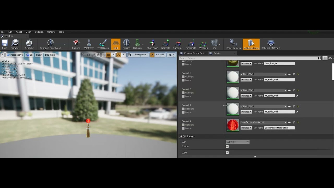 How to quickly remove extra material slots from static mesh UE4