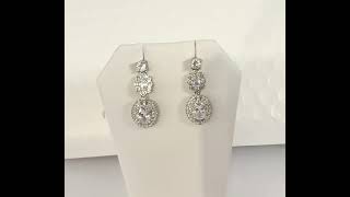 Govdeals Beautiful, Rhodium Silver, Oval Cz Solitaire Ear
