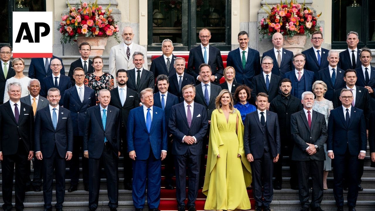 Dutch royals and NATO leaders pose for group photo at summit in The ...