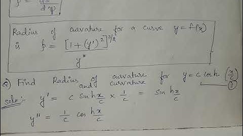 radius of curvature of catenary
