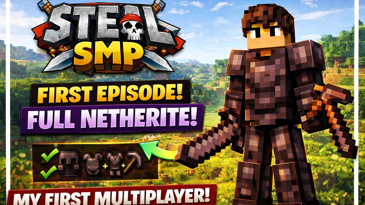 FIRST DAY IN MINECRAFT MULTIPLAYER || STEAL SMP EP-1