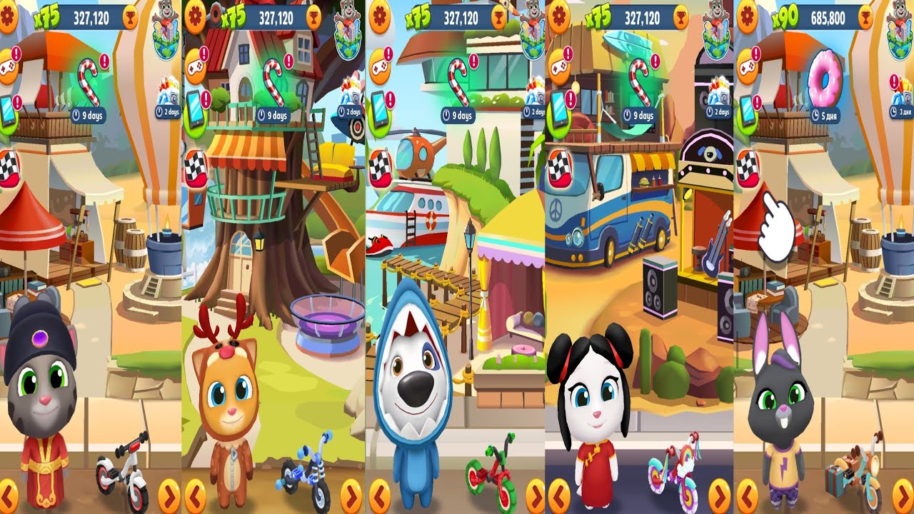 Tom Gold Run.Tom vs Ginger vs Hank vs Angela vs Becca Gameplay Android#41