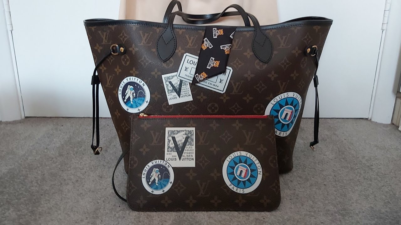 Louis Vuitton My World Tour Neverfull. A Close Up Look at Some of the  Stickers. 