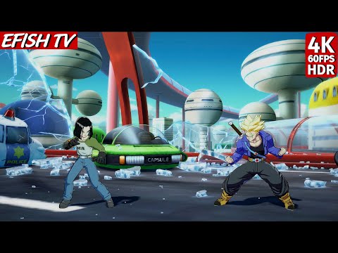 Android 17 & Android 18 vs Trunks & Adult Gohan (Hardest AI) - Dragon Ball FighterZ