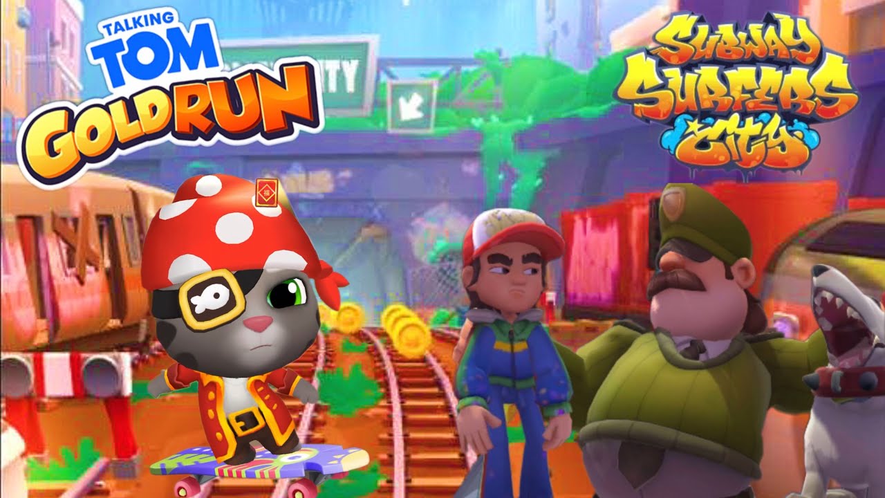 Talking Tom Gold Run VS Subway Surfers City!