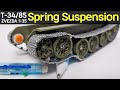 Making a T-34/85 rc tank, ball-point pen spring suspension, zvezda 1/35 scale
