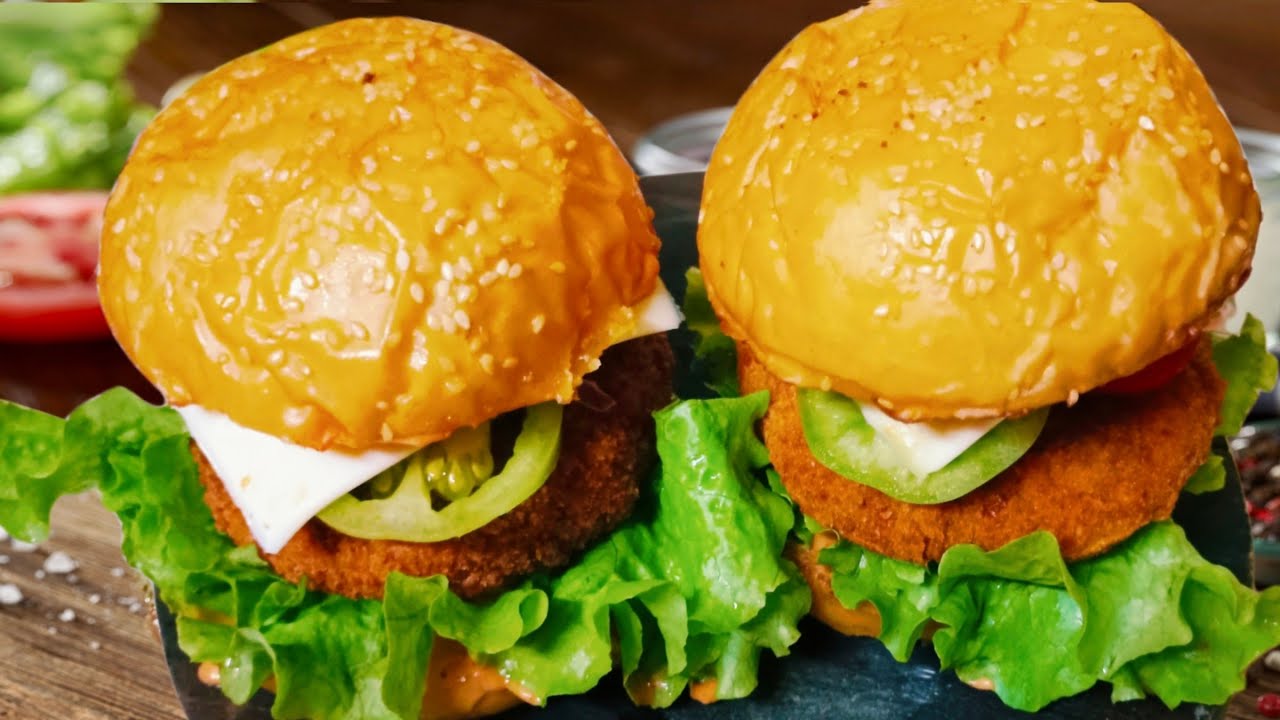 Crispy Veggie Burger Recipe Home Made Veg Burger Patty Mc Veggie