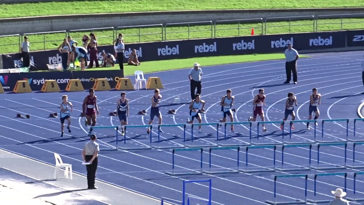 U/15yrs 100m Hurdles Men Final, Australian Athletics Championships ...