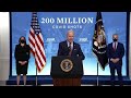 President Joe Biden speaks after 200 million vaccinations