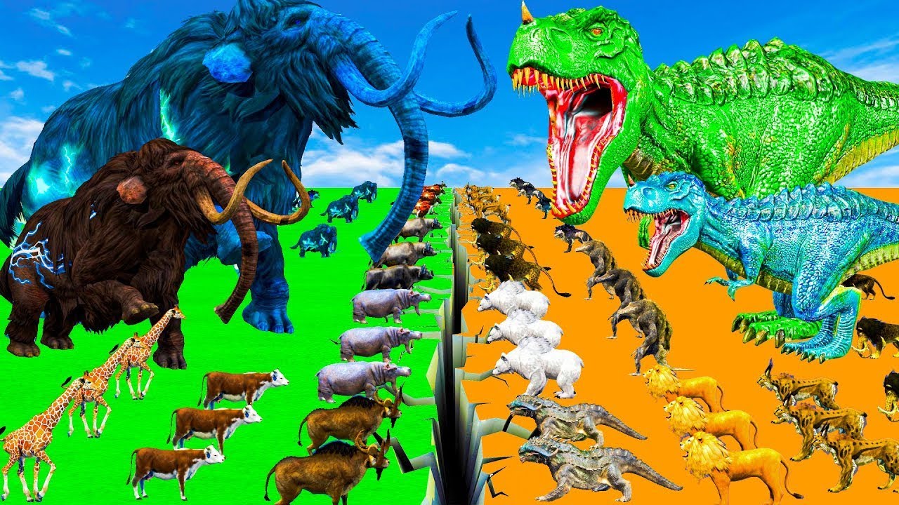 Long Slide Game With Cow Elephant Gorilla Hippopotamus Tiger 3d Animal Game Funny 3d Animals