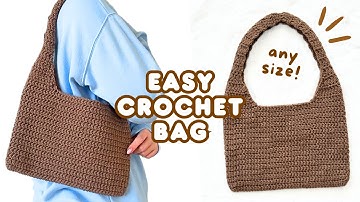 easy crochet tote bag tutorial for BEGINNERS | how to crochet a shoulder bag step-by-step