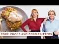 How to Make Pan-Seared Pork Chops and Corn Fritters