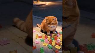 Cat&#39;s Gummy Bear MISHAP! What Happened Next #cartoon #comedy #animals #cute #cat #funny #shorts