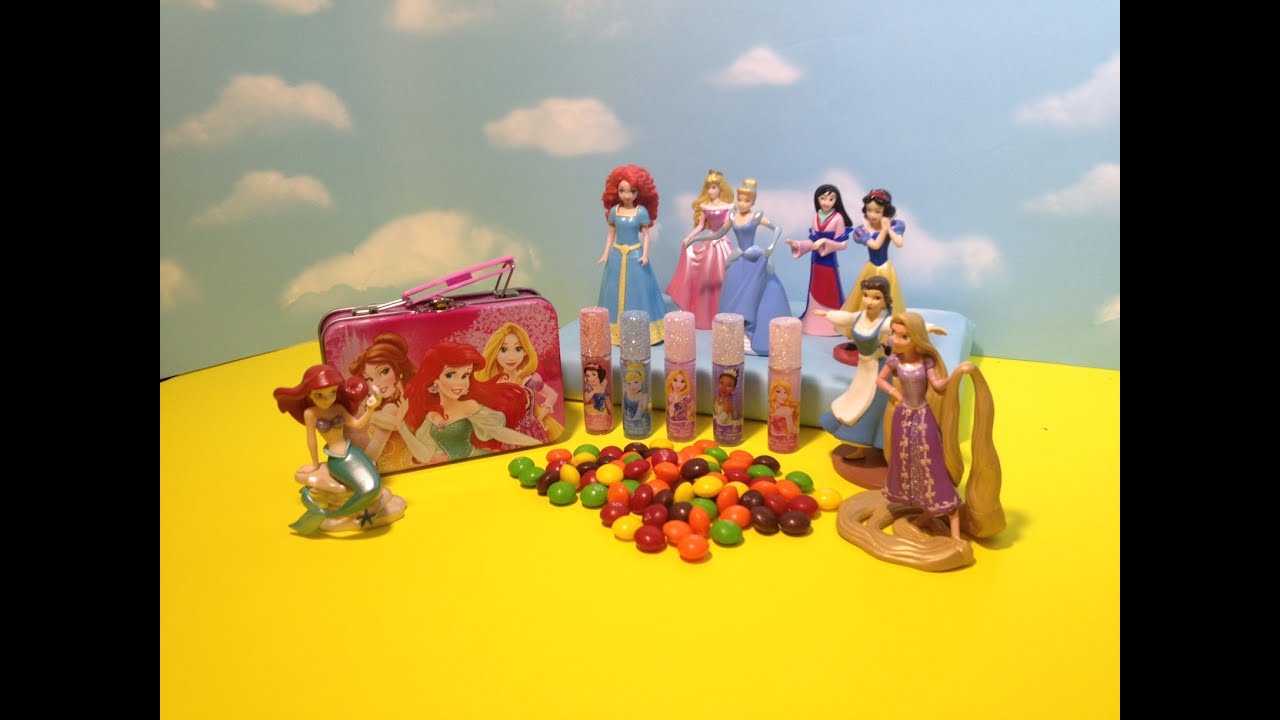 Princess Lip Glosss and Surprises + Ariel + Belle + Merida + Cinderella + Sleeping Beauty