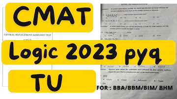 CMAT exam preparation /Past year question solution/ 2023 logical reasoning/ CMAT Preparation