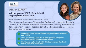 ASK an Expert – 6 Principles of IDEA: Principle #2 – Appropriate Evaluation