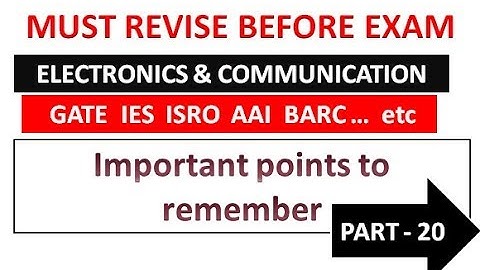 Important points and formula for GATE IES ISRO BARC PSUs-Part 20