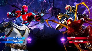 Iron Man & Thanos Vs Nova & Spiderman Very Hard - Marvel Vs Capcom 4K Uhd Gameplay