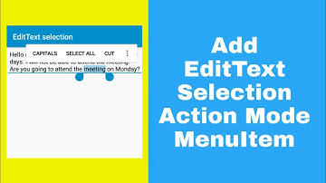New MenuItem for EditText selection