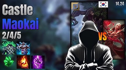 Castle Top Maokai vs Vladimir lol KR solo rank Full Game 14.24 | 캐슬 마오카이 vs 블라디미르