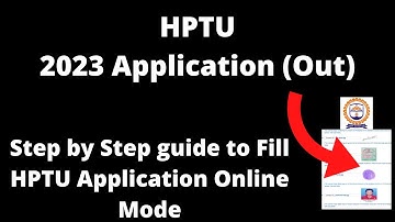 HPTU 2023 Application (Started)- How to Fill HPTU Application Form Online Mode
