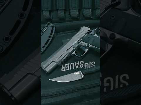 SIG SAUER x MKC: SIG SHORTS limited edition Damascus Cerakote 1911X pistol & Wargoat knife kit